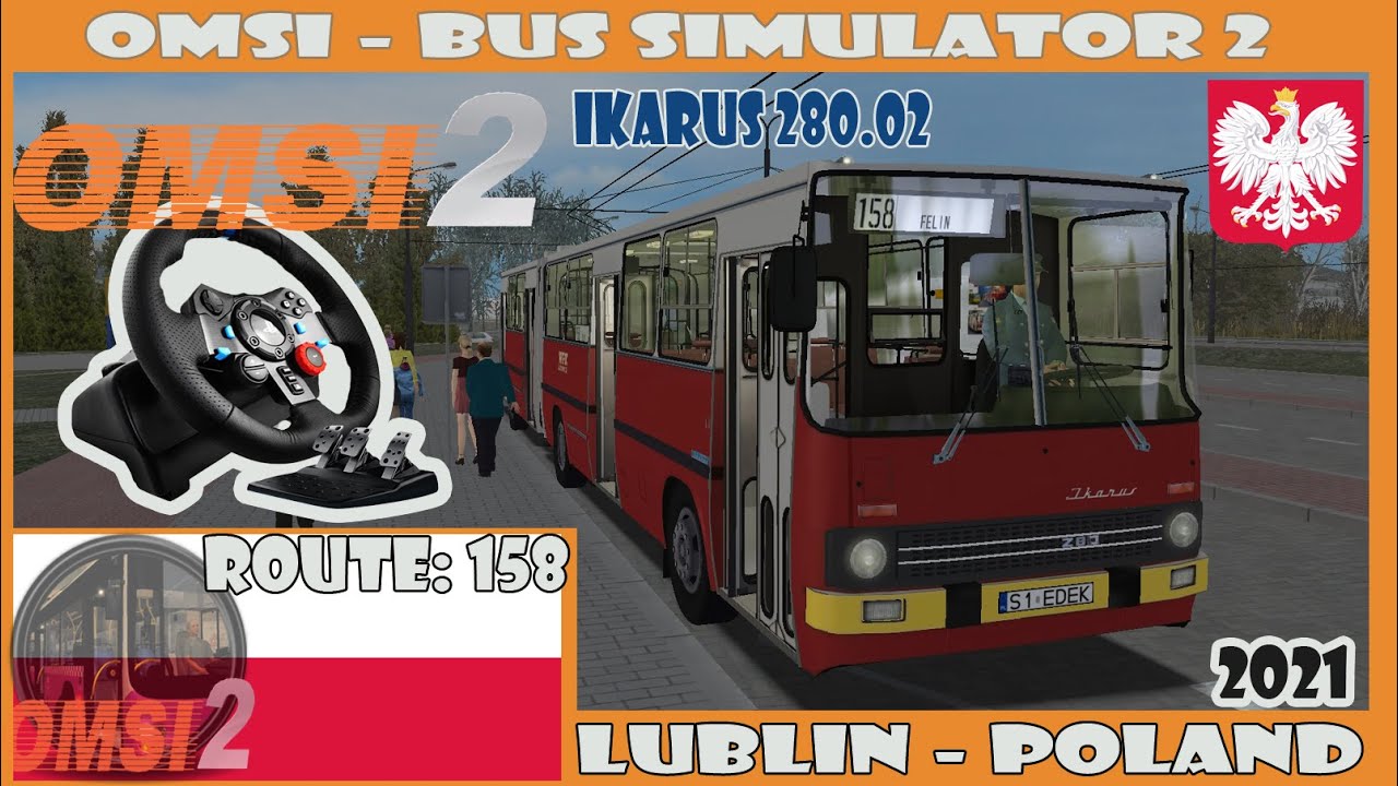 OMSI 2 (2021) - LUBLIN: 158 - (Ikarus 280) Logitech G29 (Poland)