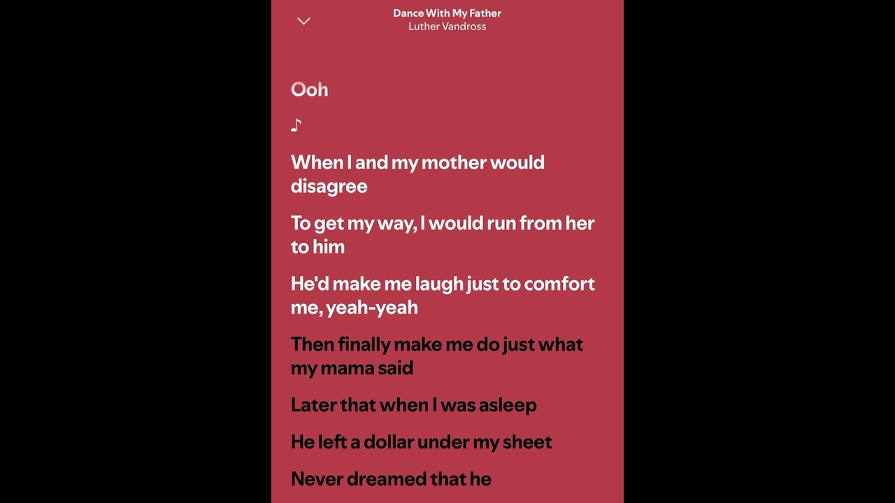 Dance with my father with lyrics 