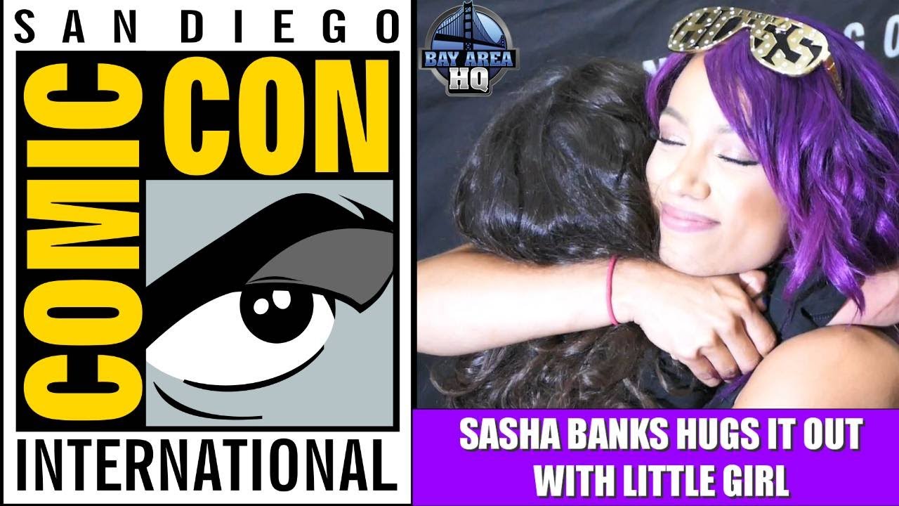 SDCC 2017 SASHA BANKS HUGS IT OUT WITH LITTLE FAN at WWE SAN DIEGO COMIC CON 2017 PANEL!