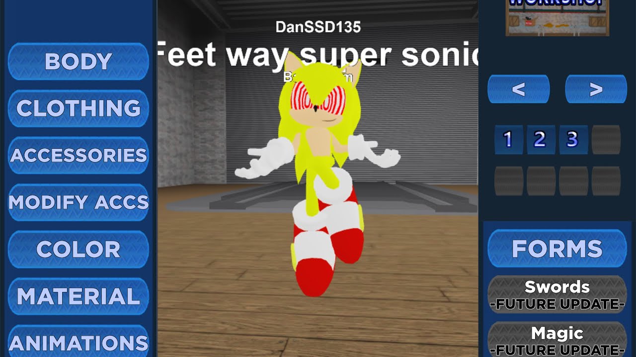 How to make feetway super Sonic in sonic pulse rp Roblox