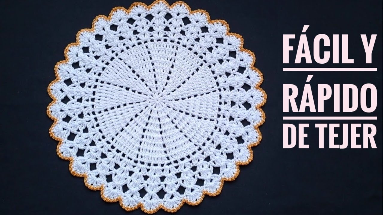 Posa Platos a Crochet, Fácil y Rápido de Tejer//Tutorial Para Iniciantes/Sousplat de Crochet/Croché