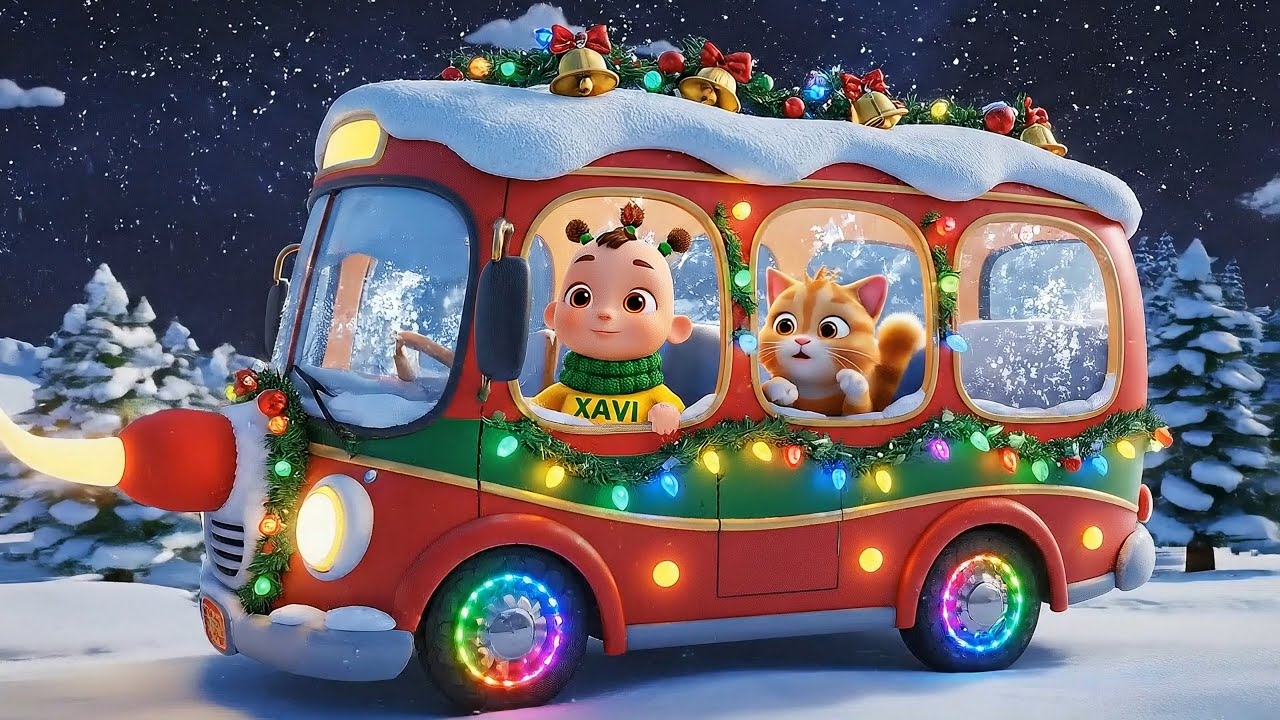 The Wheels on the Christmas Bus 🎅 | Best Christmas Songs for Kids | Baby Xavi Kids Songs