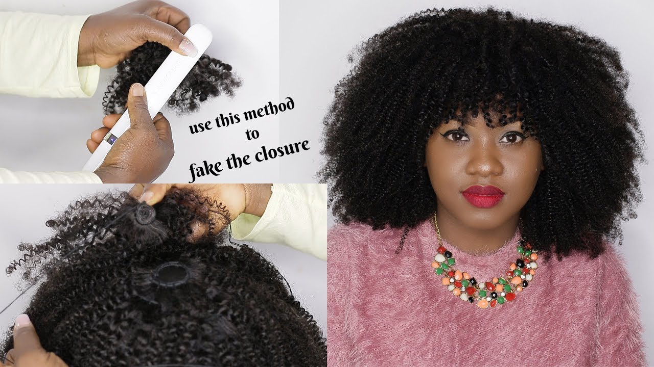 HOW TO DO A NO CLOSURE AFRO WIG USING KINKY CURLY HAIR | OGC
