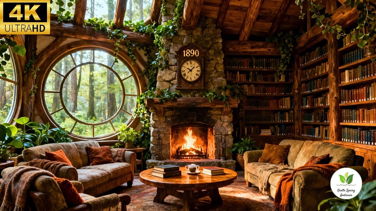 📖 Cozy Reading Ambience | Gentle Firelight Sounds for Sleep & Stress Relief