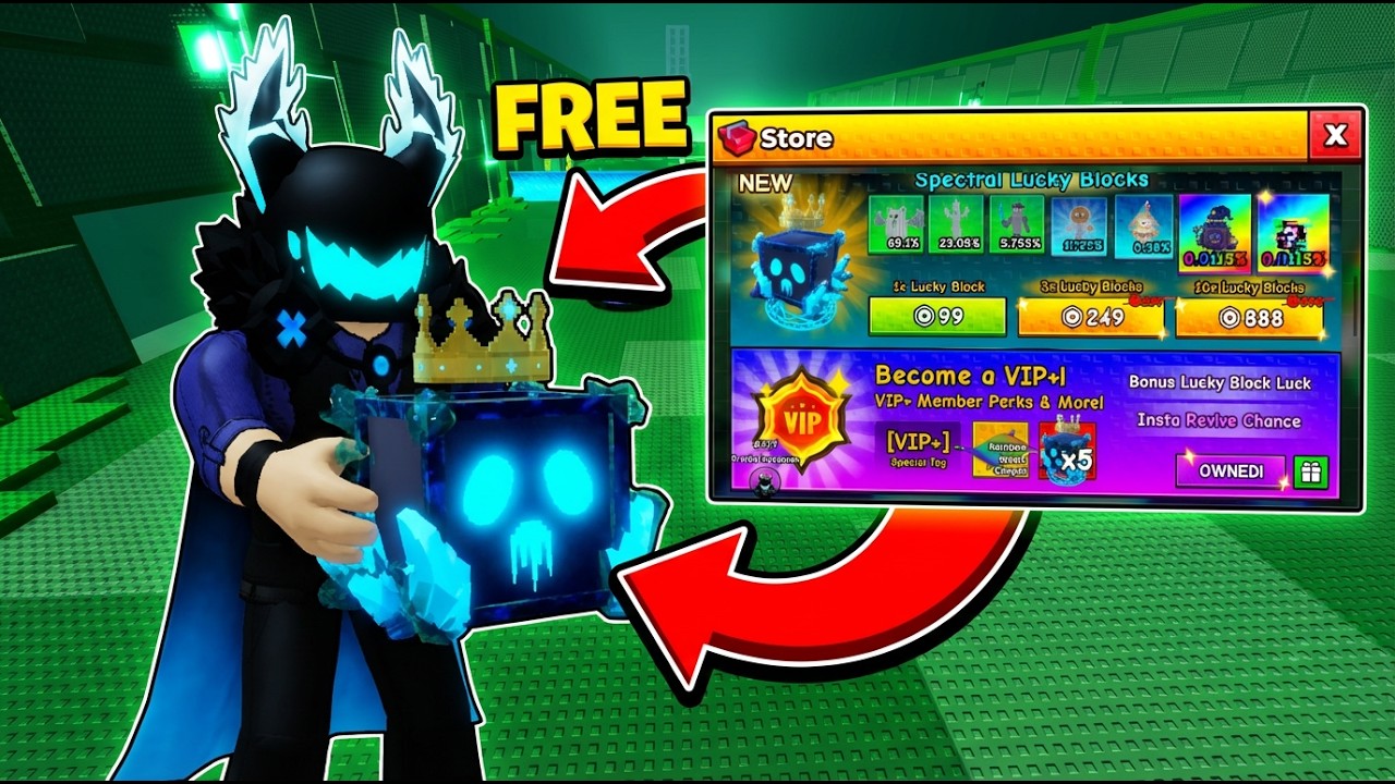 I GOT A FREE SPECTRAL LUCKY BLOCK?! 💎🤯 (New Phantom Update-ROBLOX: Escape Tsunami for Brainrots!)