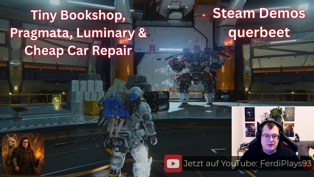 Live Steam Demo Night in 4K – Tiny Bookshop, Pragmata, Luminary & Cheap Car Repair 🎮