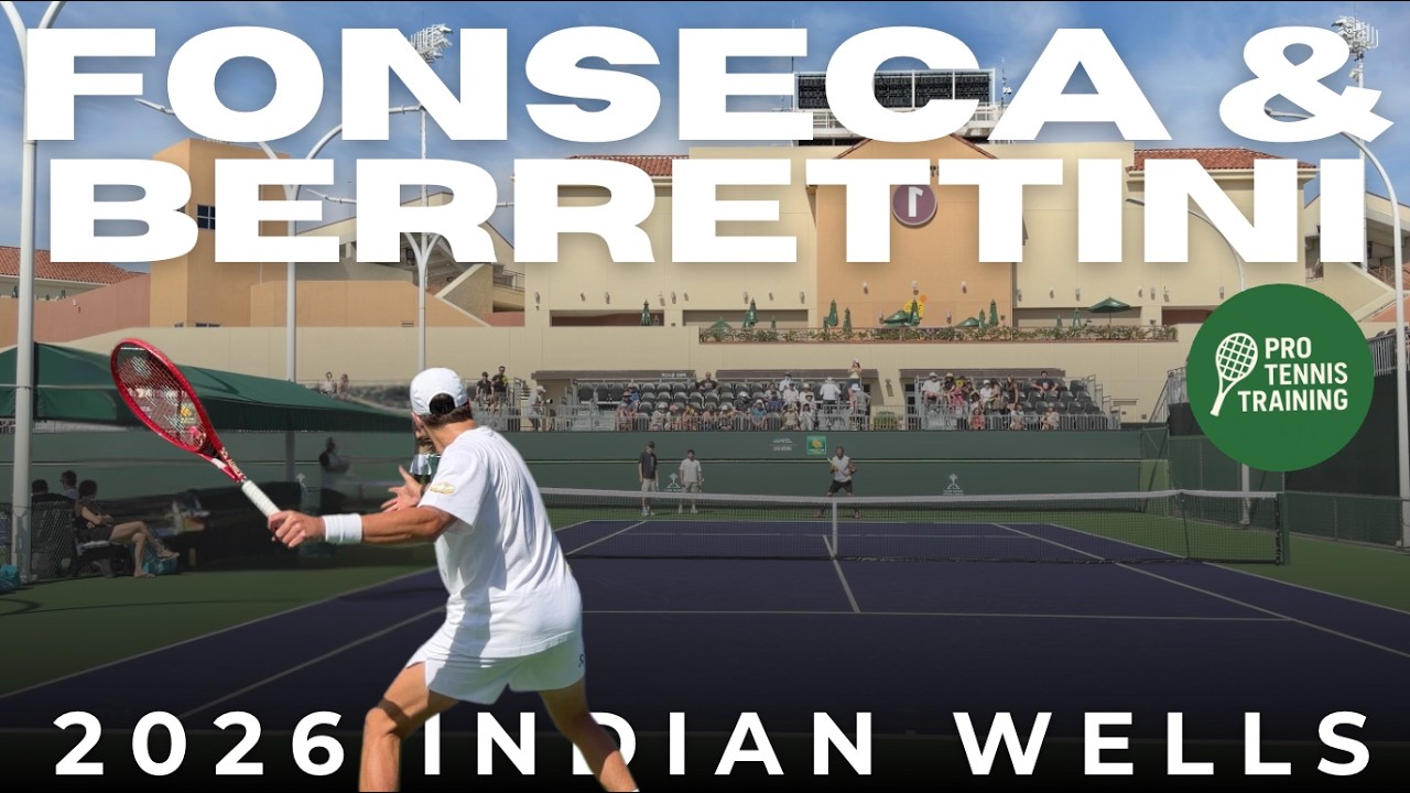 Joao Fonseca & Matteo Berrettini Court Level Practice (Indian Wells 2026)