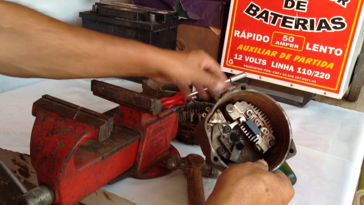 Mendonça - alternador do Chevete. 1/3 desmontagem /teste das peças /montagem.