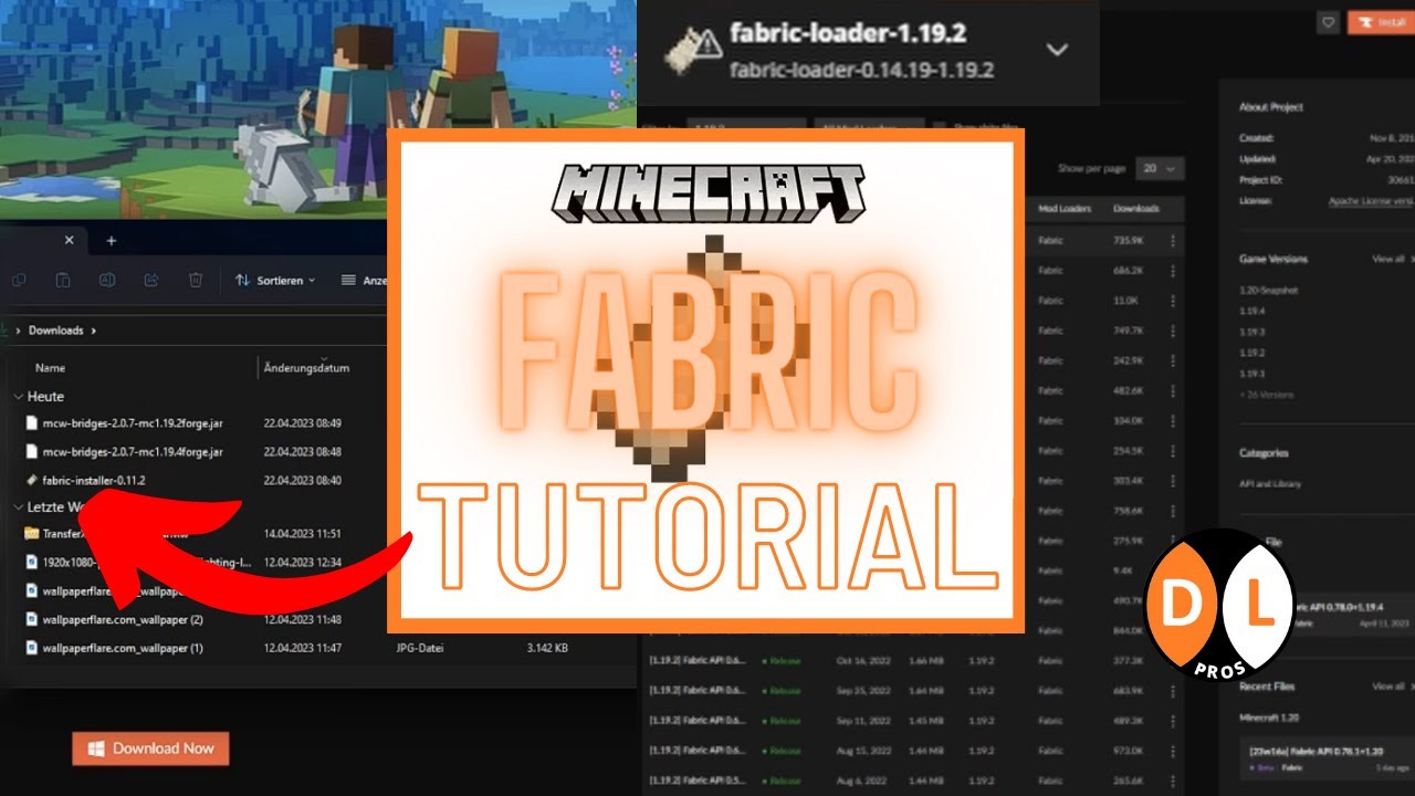 FABRIC DOWNLOAD und MODS für MINECRAFT herunterladen / installieren ALLE Versionen | DLPros