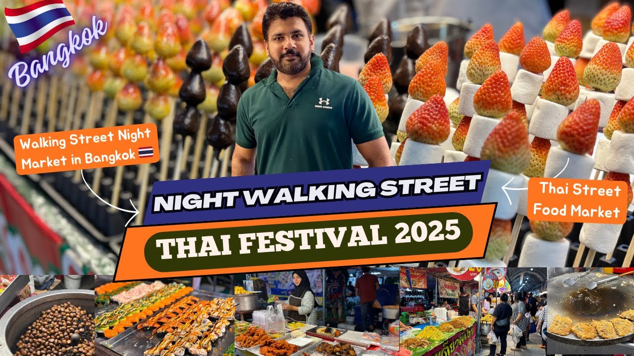 Night Walking Street Market 2025 | Amazing 🇹🇭Thai Food In Bangkok 