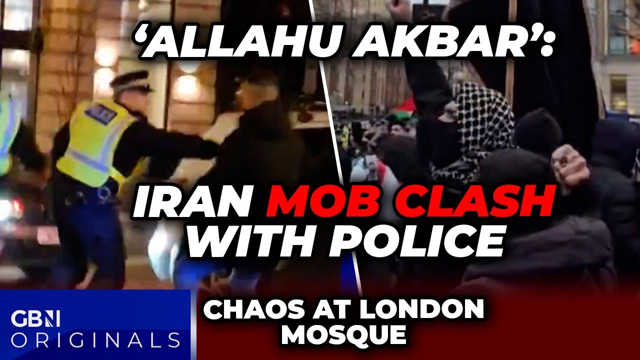 WATCH: Iran MOB clash with police at London mosque amid chants of 'Allahu Akbar' by FURIOUS crowd