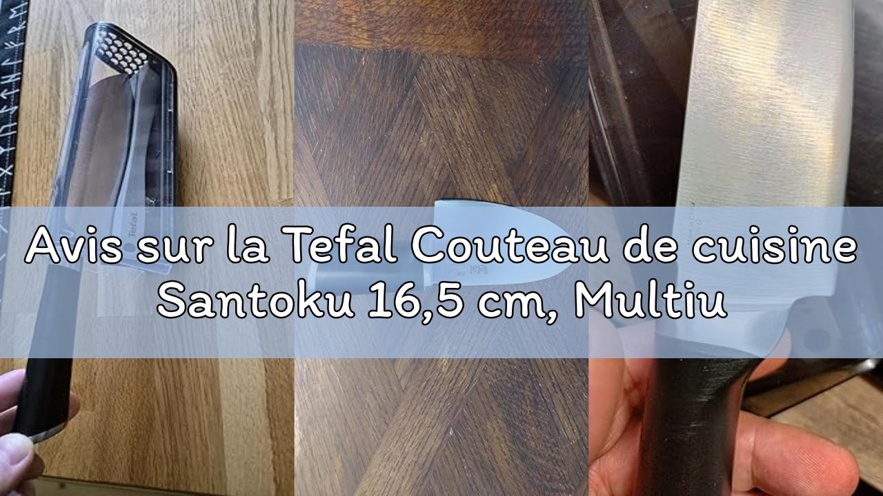 Avis sur la Tefal Couteau de cuisine Santoku 16,5 cm, Multiusages, Aiguiseur intégré, Technologie ex