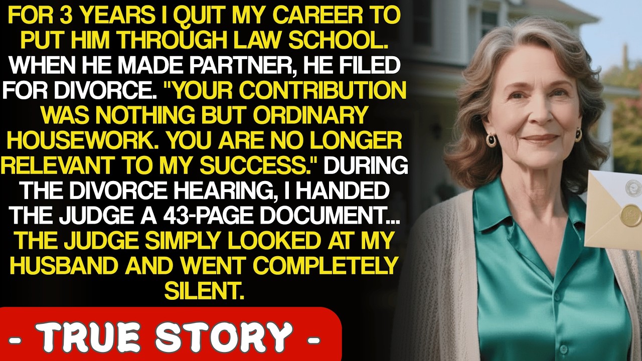 I quit my career to put him through law school for 3 years, then he called me 