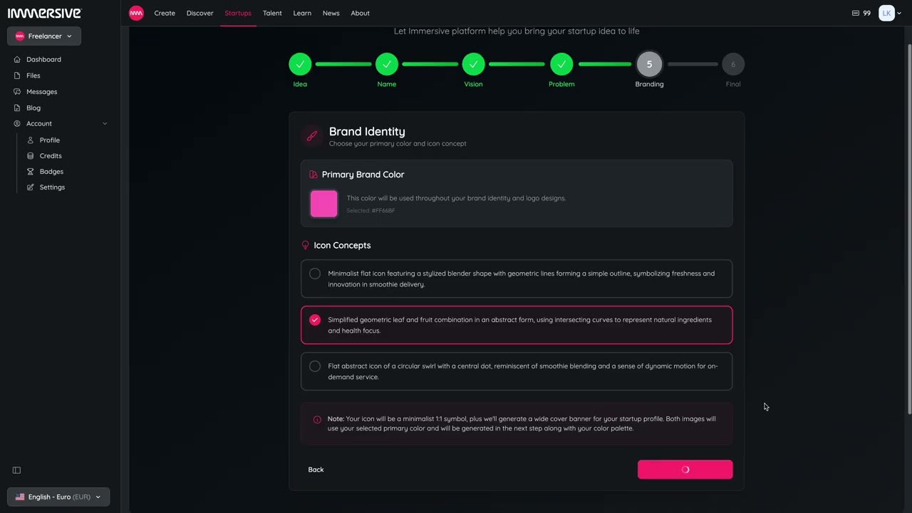 Immersive Startup Creation
