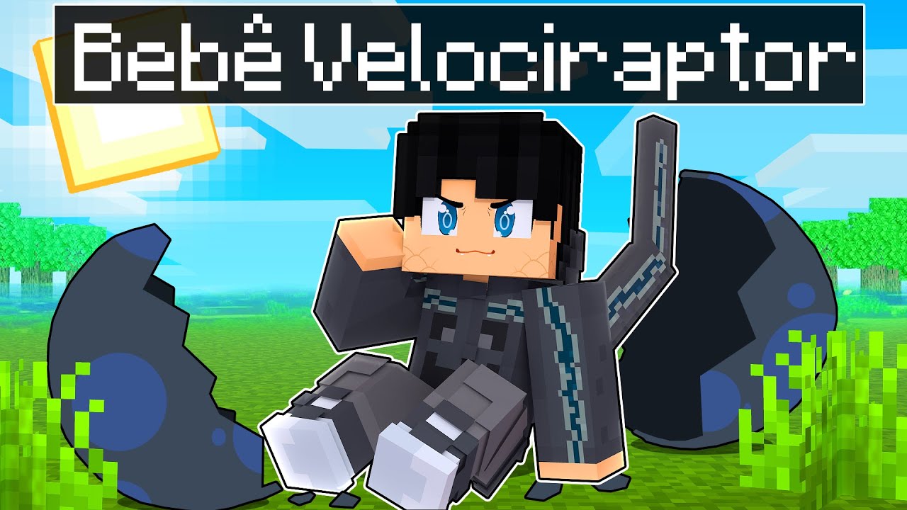 NASCI como um BEBÊ VELOCIRAPTOR no Minecraft