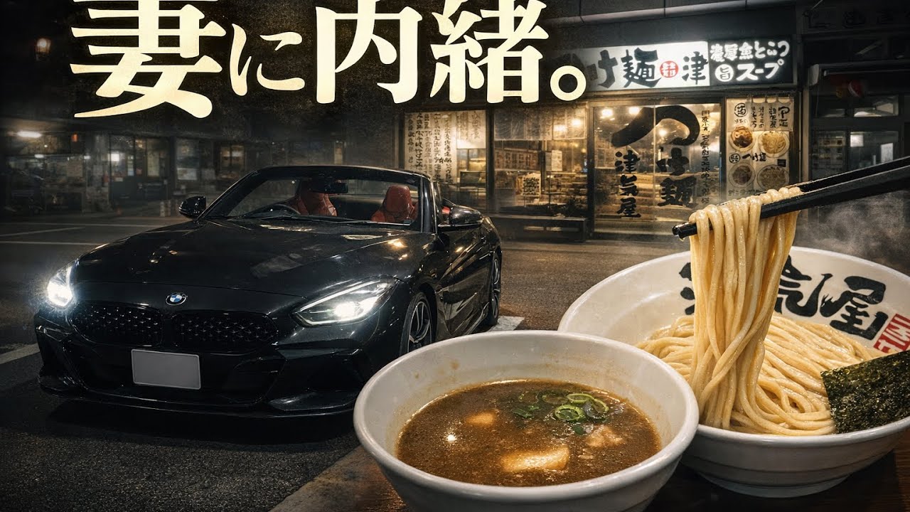 11p.m. 妻に内緒でつけ麺を食べに行くPOV【BMW Z4】