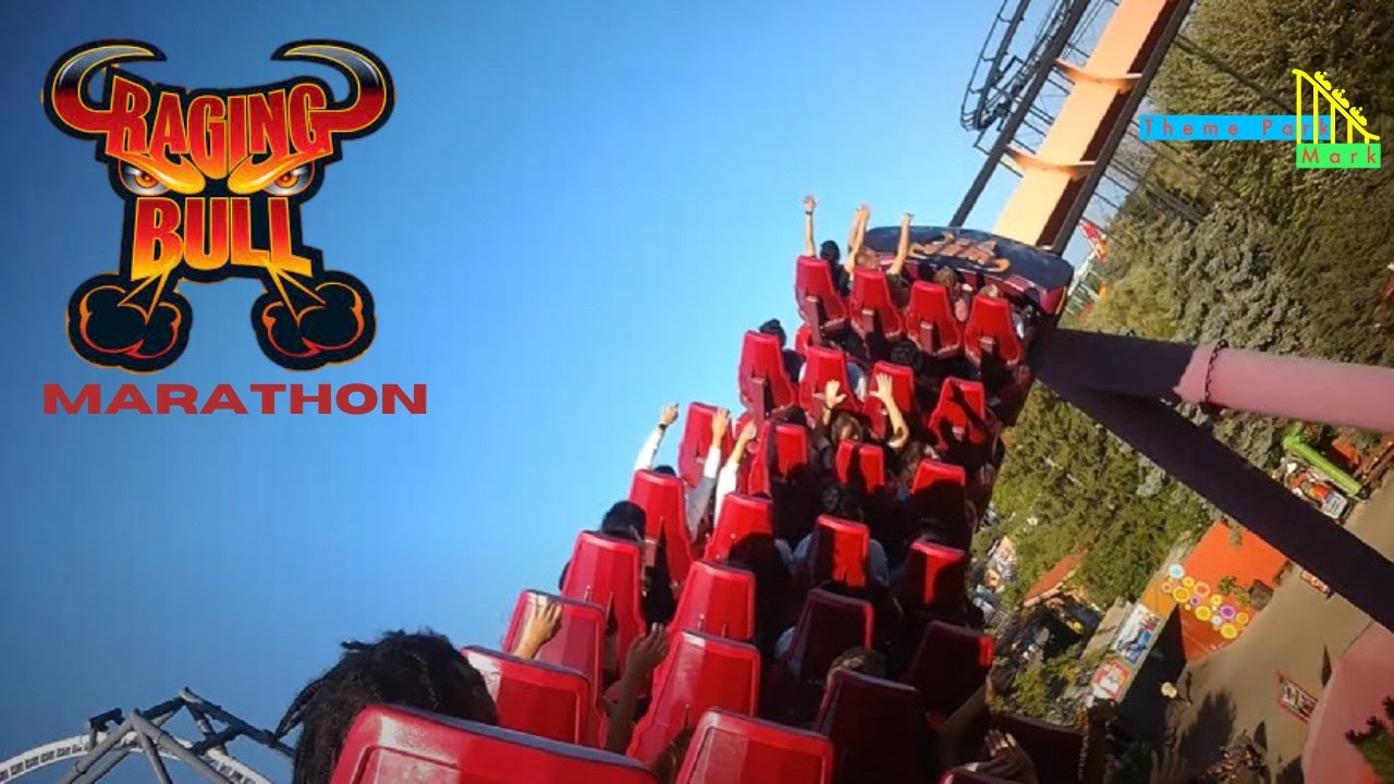 Raging Bull Marathon! - Six Flags Great America (4K HD POV) - August 2023