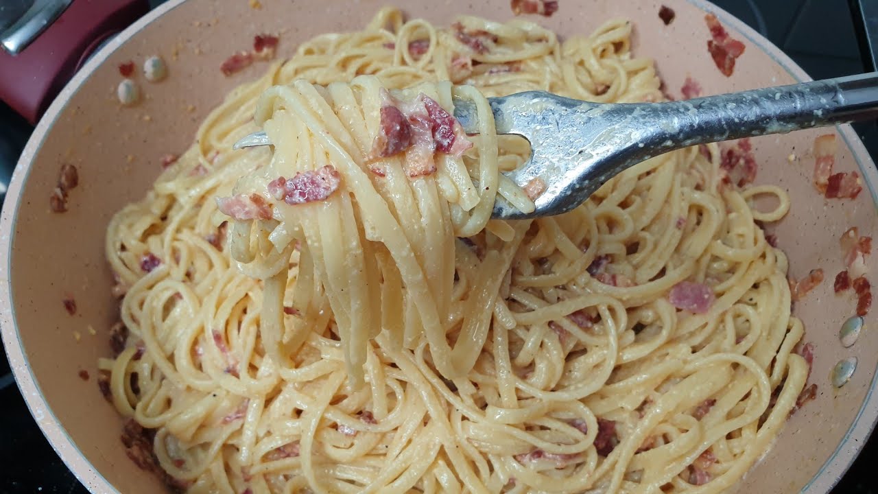 Makarona vetem me 3 Perberes | Spaghetti Carbonara Classic Recipe