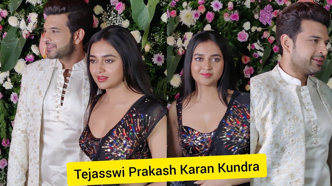 Beautiful couple Tejasswi Prakash Karan Kundra At Ekta Kapoor Diwali party in Juhu