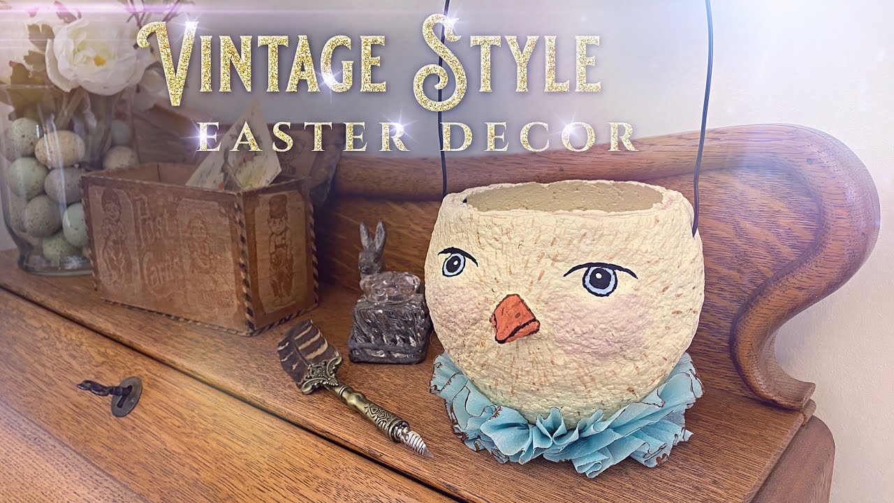 Vintage Style Paper Mache Easter Bucket Tutorial - DIY Spring Crafts - Easter Decorations - Crafting