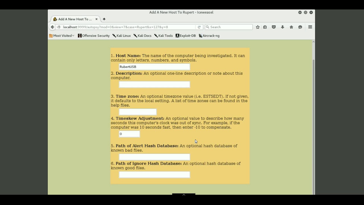 Using DCFLDD and Autopsy to run Forensics