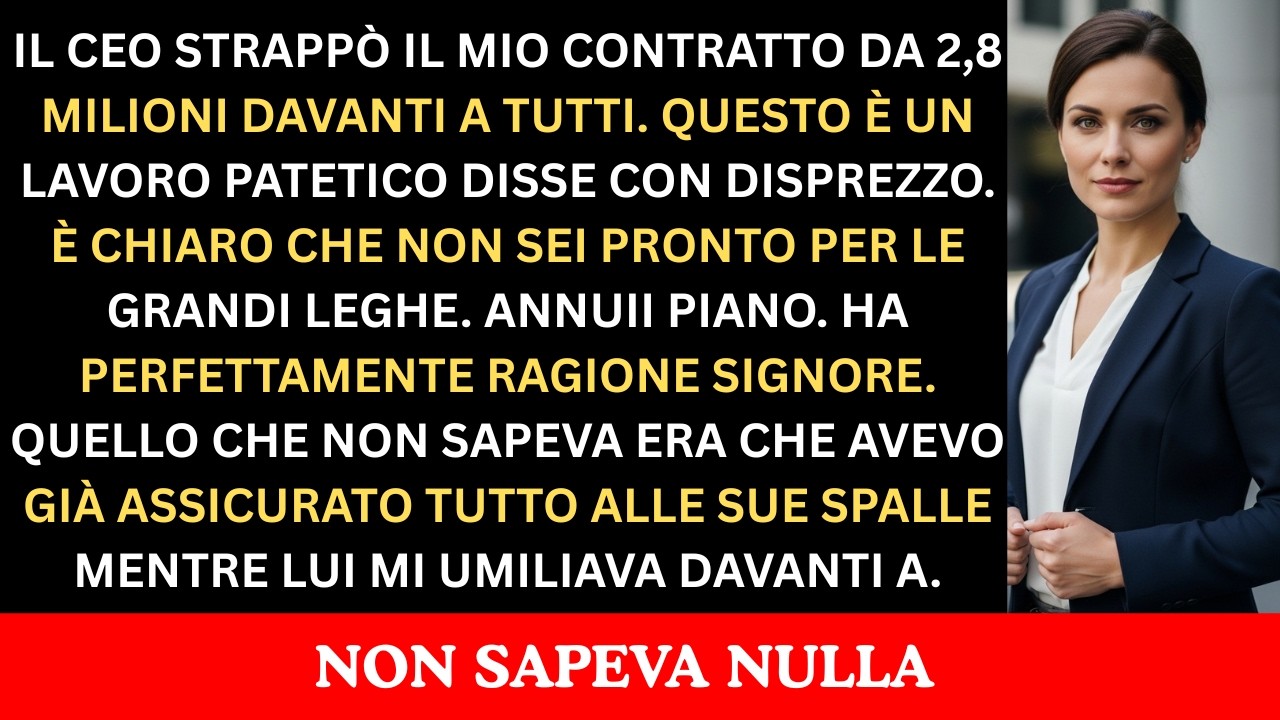Il CEO Ha Respinto Il Mio Accordo Da $2.8M Definendolo Ridicolo Poi Ha Capito Cosa Avevo Già Otenuto