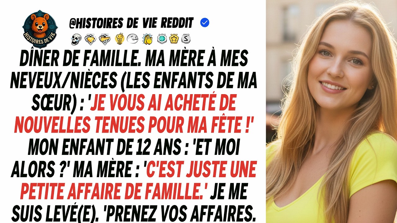 Au dîner, ma mère a dit à ma fille de 12 ans qu'elle n'était pas invitée à sa fête.
