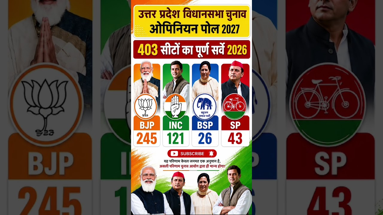 UP 2027: C-Voter's biggest survey! Who will win 403 seats? BSP-INC's calculations are messed up #bjp