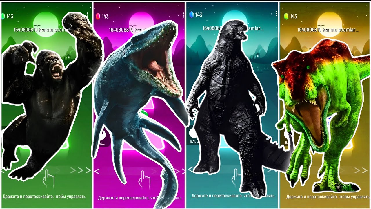 🦖JurassicWorld King Kong🆚The Mosasaurus🆚The Godzilla🆚The Tyranosaurus Coffin || TilesHop
