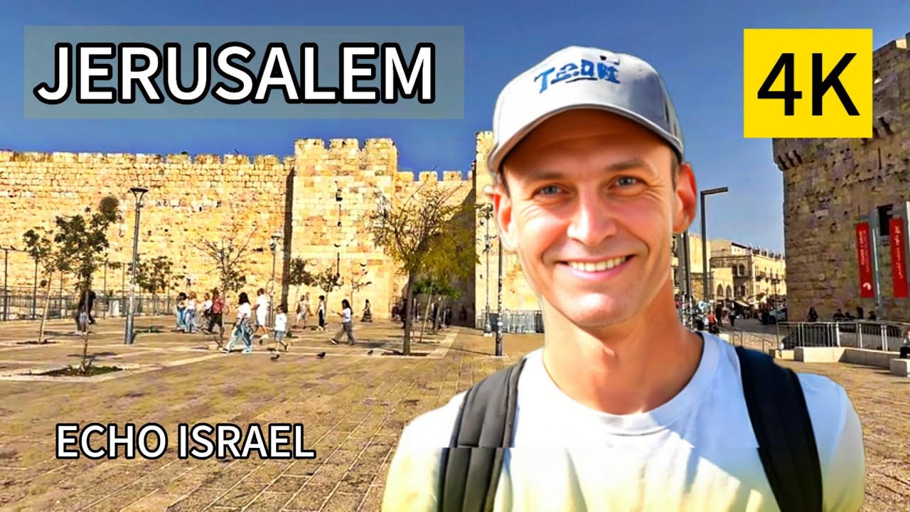 Jerusalem Walking tour 4 K  | From the Jaffa Gate to the Jewish quarter