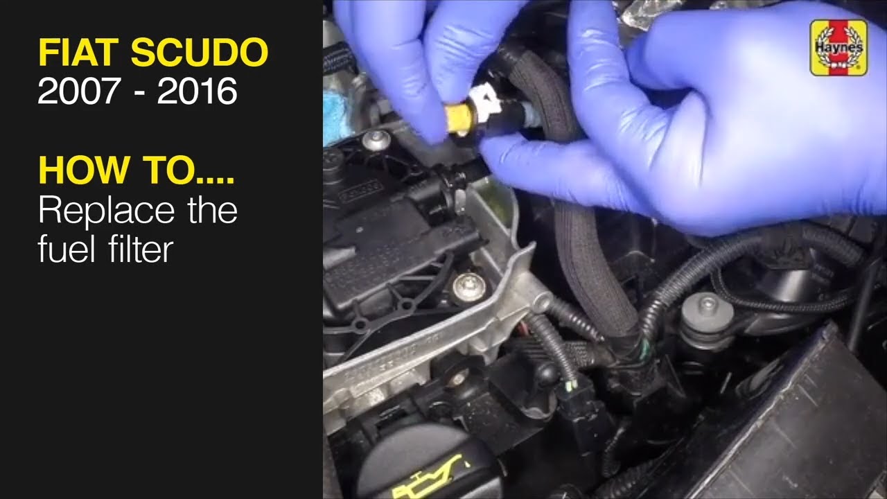 How to replace the fuel filter on the Fiat Scudo 2007 to 2016