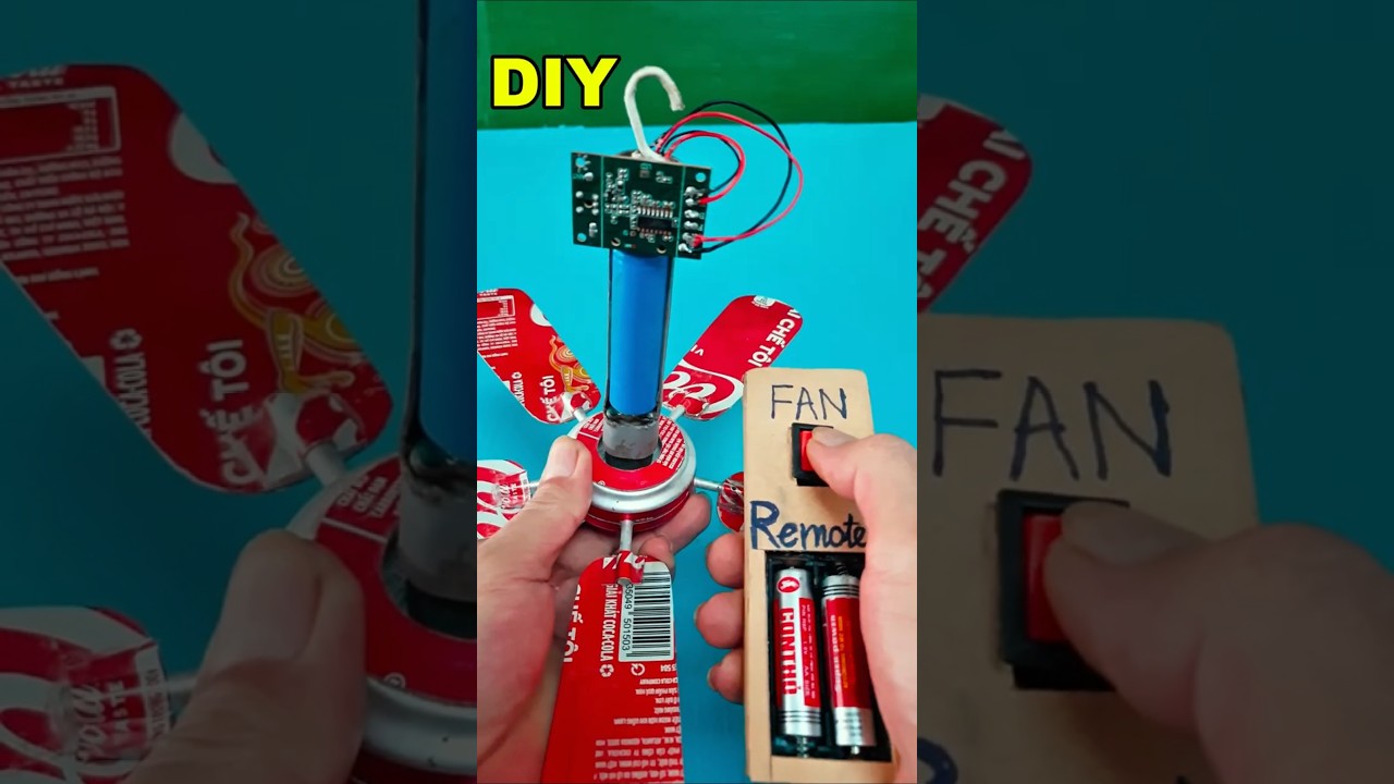 Homemade 5-blade ceiling fan with remote control #DIY #CeilingFan #RemoteControl