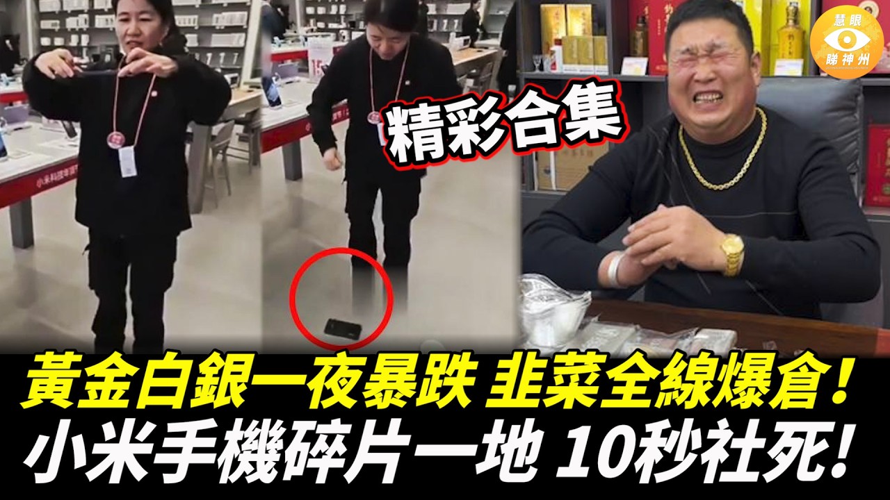 【精彩合集】小米手機碎片一地 10秒社死! 金銀一夜暴跌，中國大媽大爺大叔大嬸全線爆倉，哭暈在厠所！合集172粵語