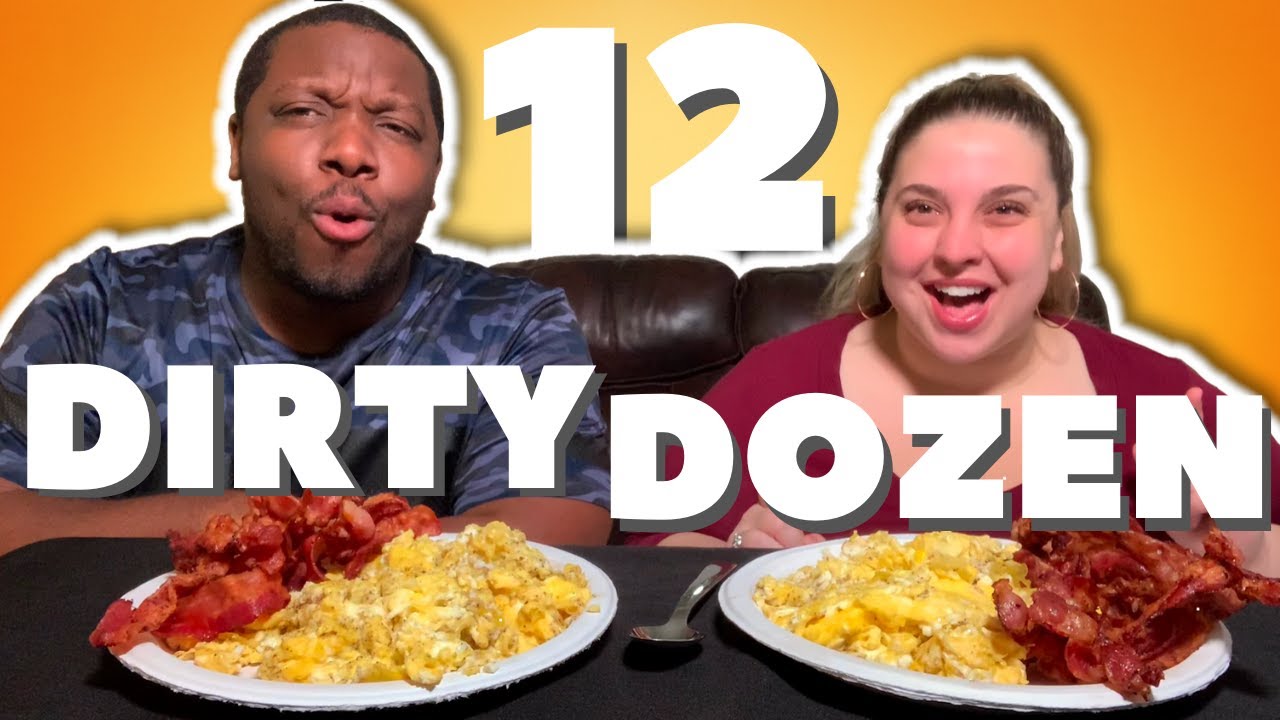 Dirty Dozen Breakfast Challenge | By @PR Gang and @Bloveslife 12 Eggs, 12 Bacon, 12 minutes!