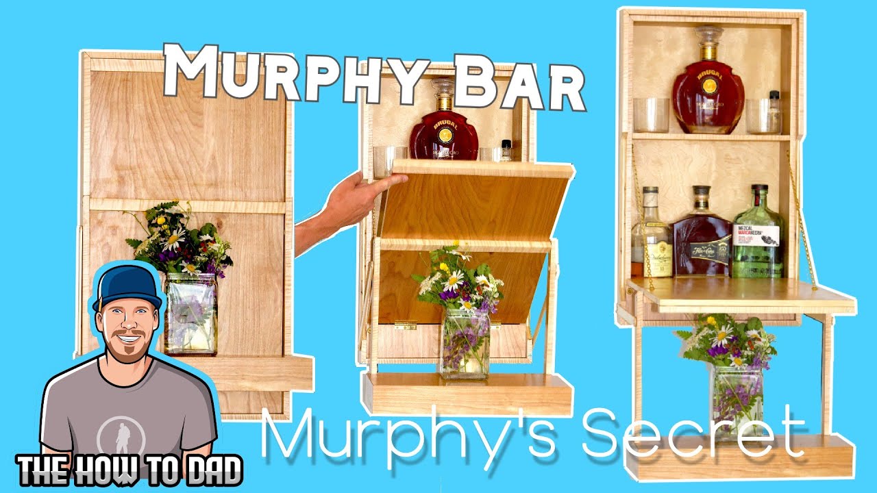 DIY Murphy Bar - How to Build a Secret Liquor Cabinet Wall Mounted Bar - Murphy's Secret