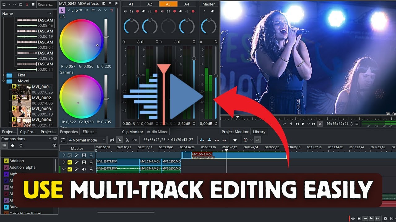 How to Use Multi Track Editing in Kdenlive 2025?