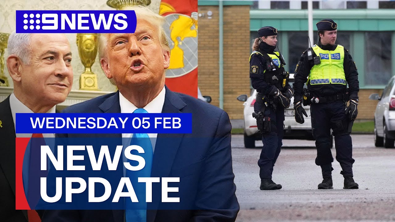 Trump says US will 'seize' control of Gaza; Mass shooing rocks Sweden | 9 News Australia
