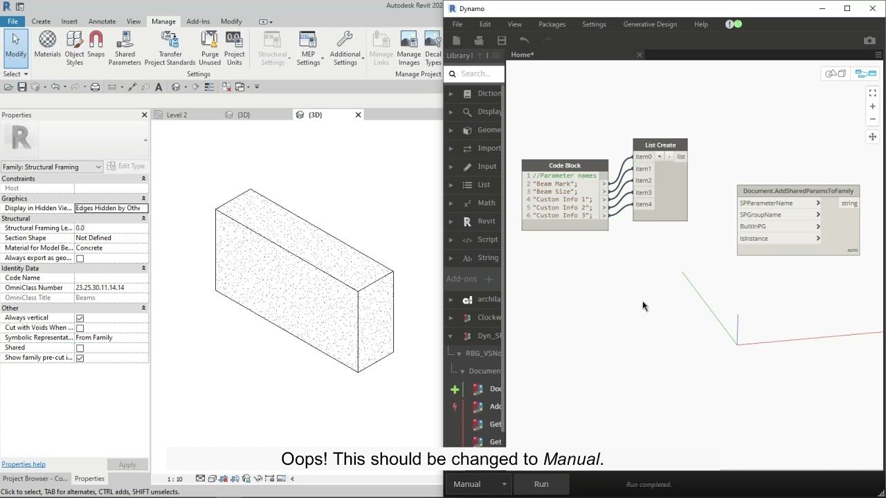 Dynamo: Add Multiple Shared Parameters to a Family