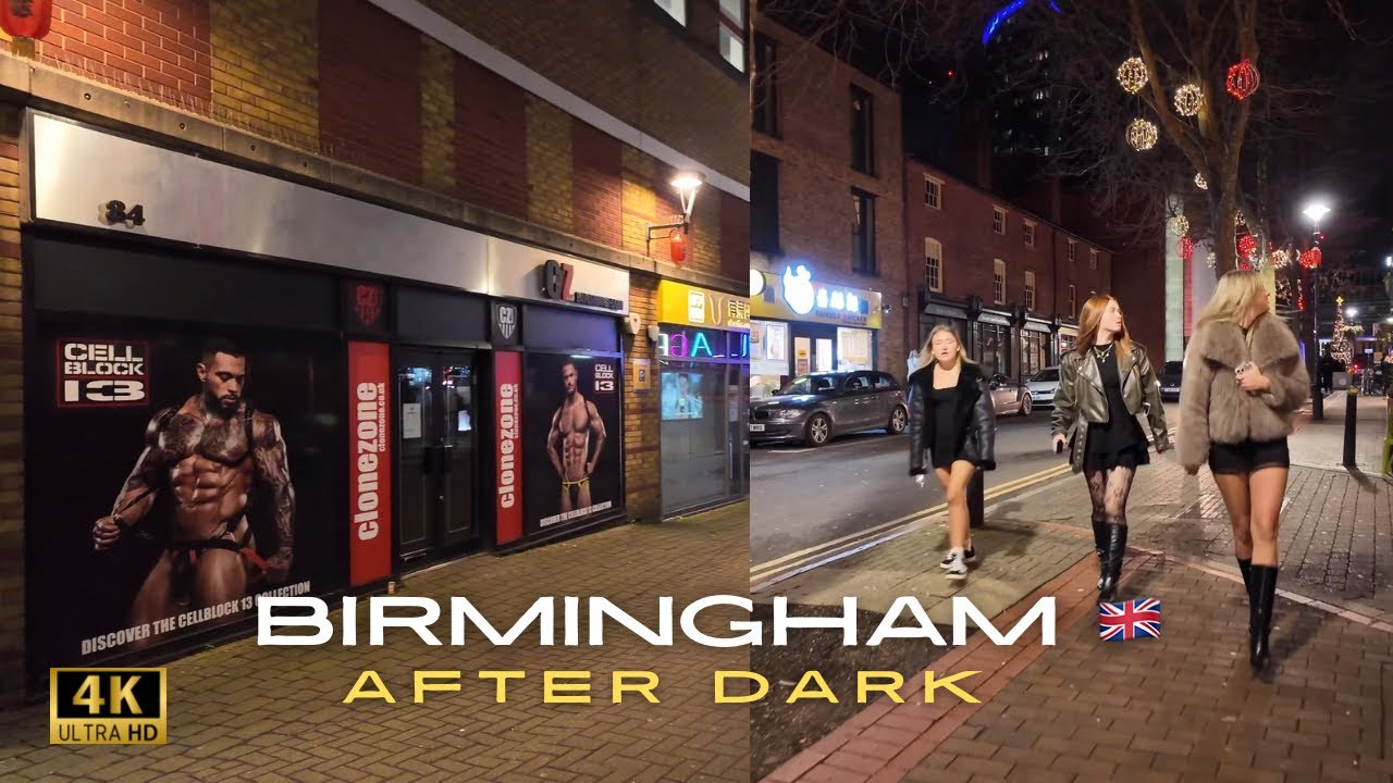 Birmingham Nightlife ✨A Walk Tour of Gay Village and Chinatown After Dark 4K