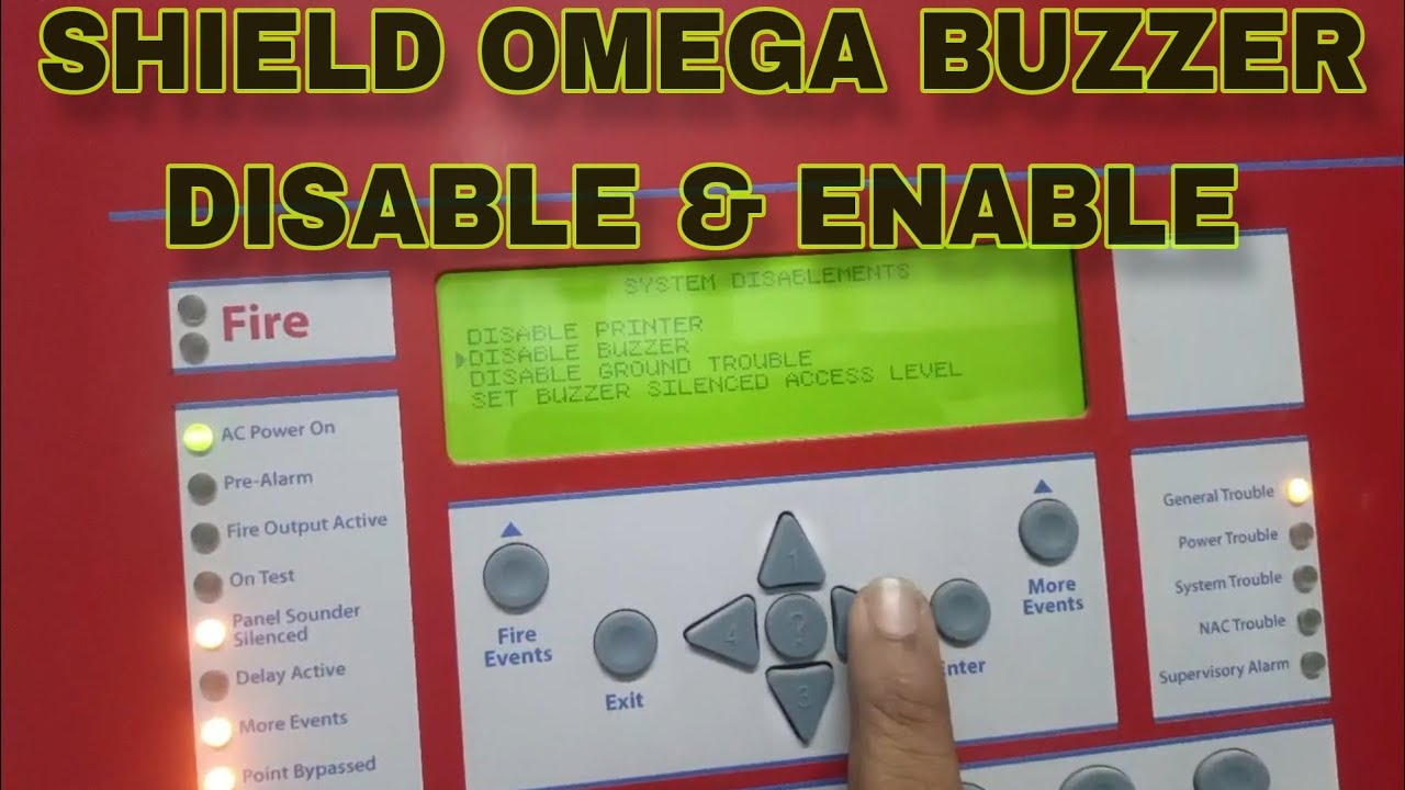 How to disable and enable buzzer shield Omega fire control panel/Fire alarm system #firealarmsystem