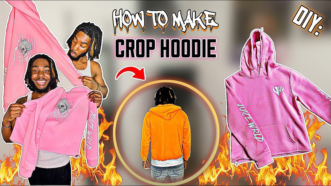 HOW TO make a CROPPED HOODIE!🔥(DIY:)