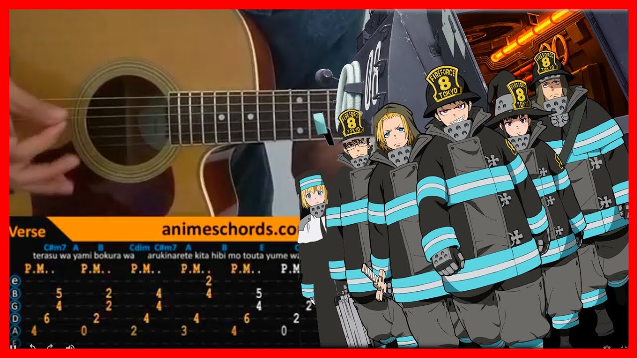 Fire Force OP - Inferno | Acoustic Guitar Lesson [Tutorial + TAB + CHORDS]