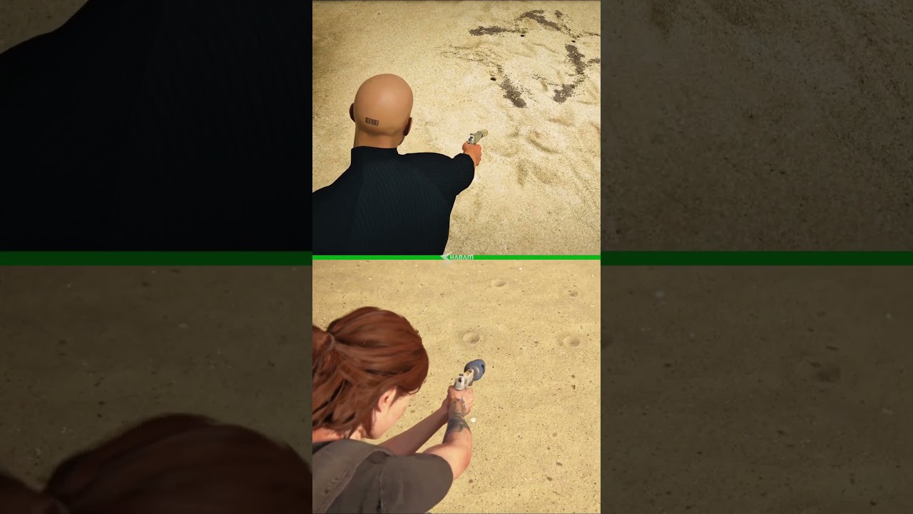 SHOOTING IN SAND COMPARISON (HITMAN WORLD OF ASSASSINATION VS TLOU2)