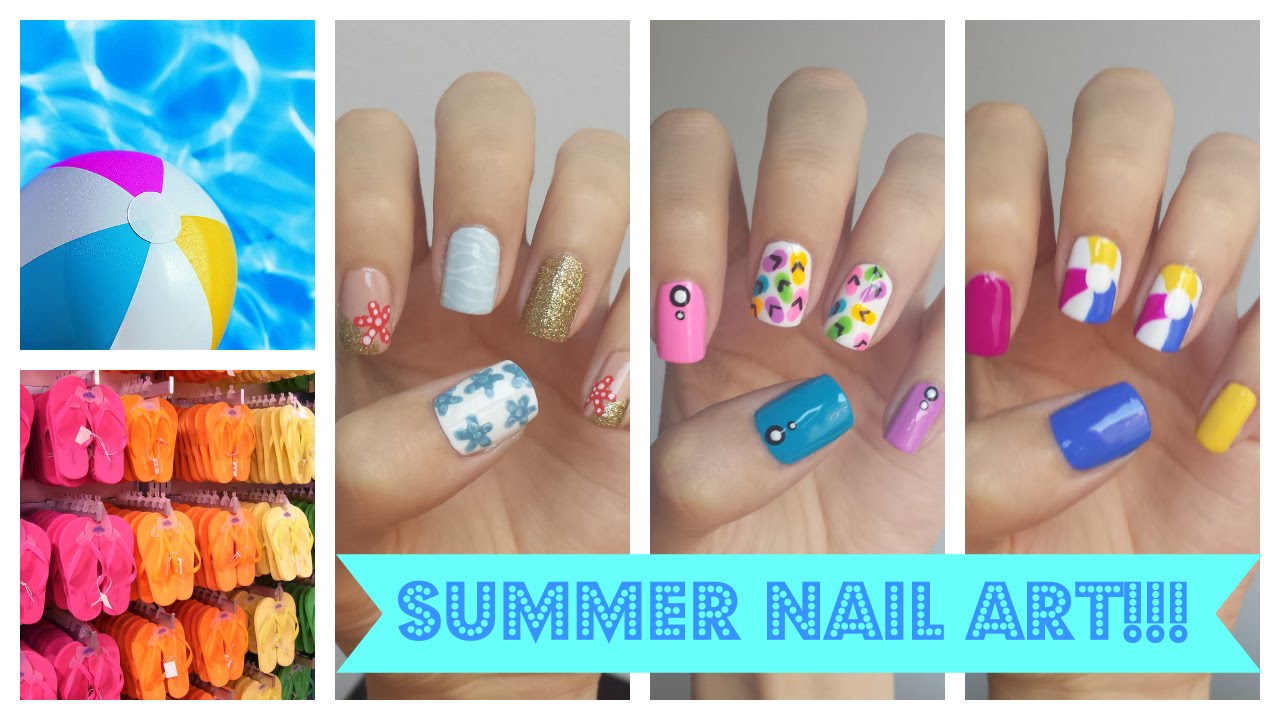 Summer Nail Art!!! Three Easy Ideas | JennyClaireFox