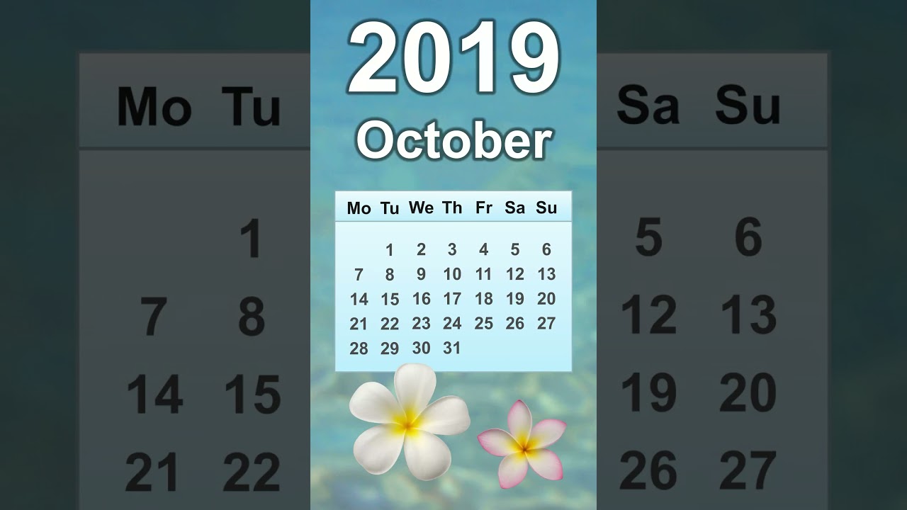 October 2019 Calendar