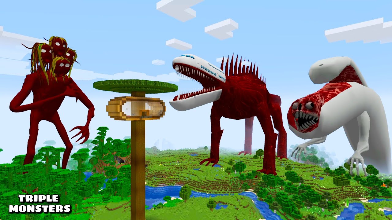 SURVIVING FROM INFECTED SKY, TREEHEAD, & BRIDGEWORM in Minecraft - Gameplay - Coffin Meme