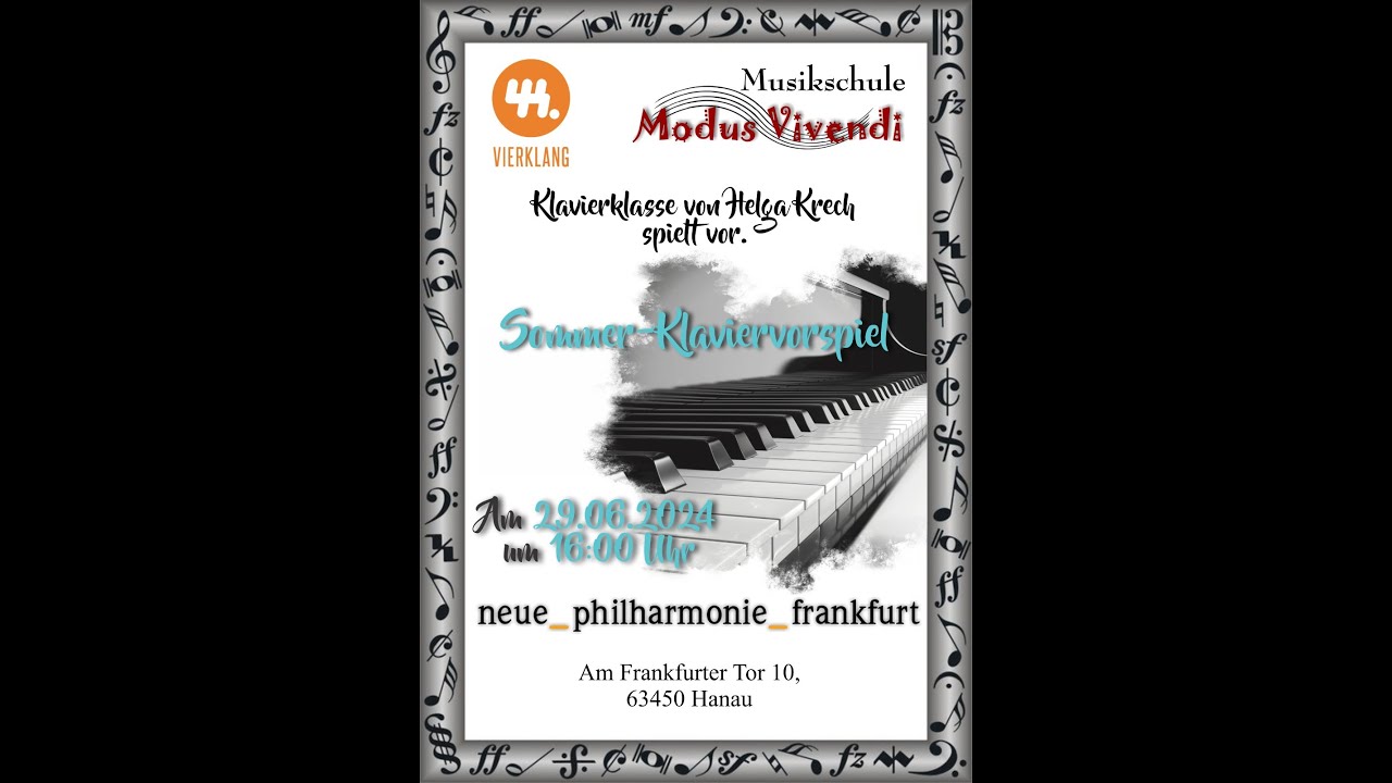 Klaviervorspiel in Hanau Juni 2024