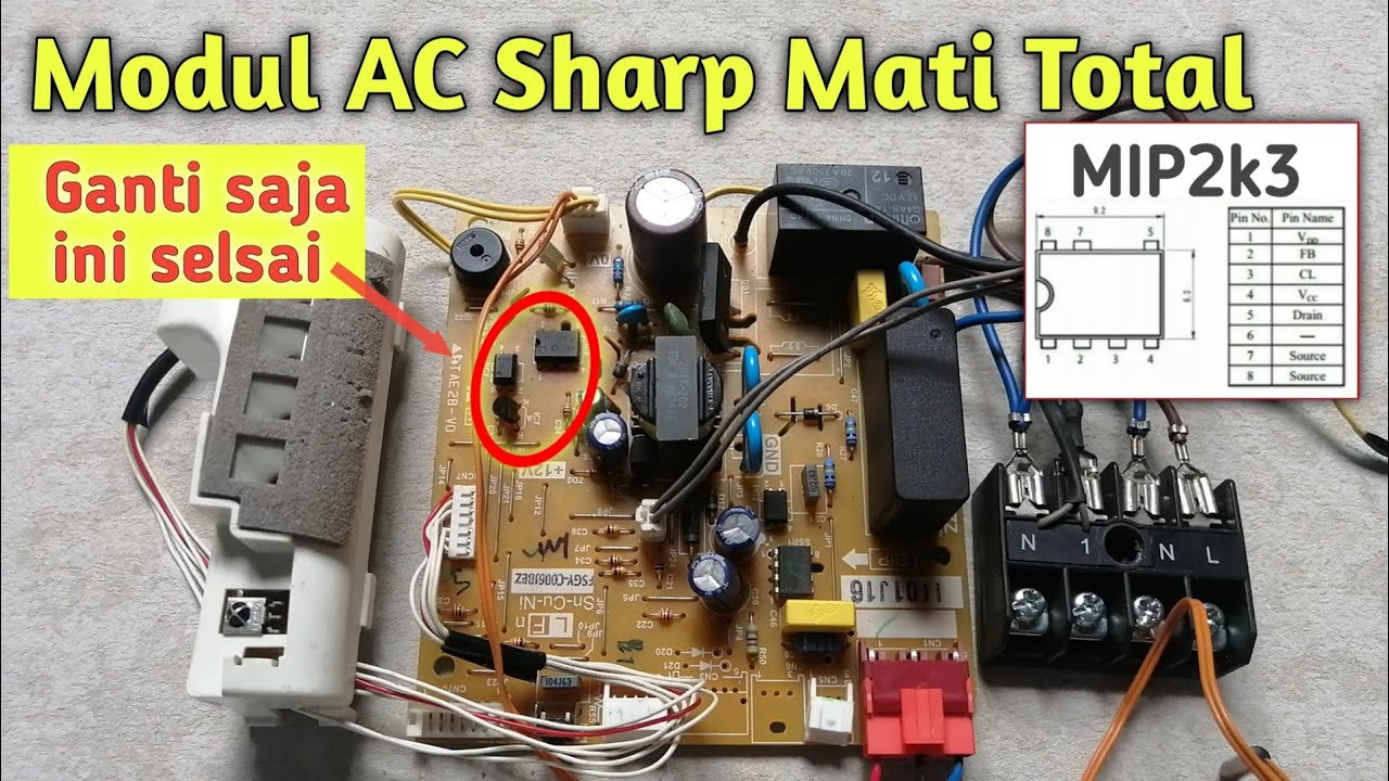 CARA MEMPERBAIKI MODUL AC SHARP MATI TOTAL