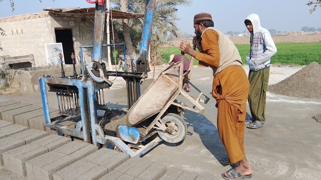 Complete Material for Making Concrete Blocks by Machine | Full Manufacturing Process