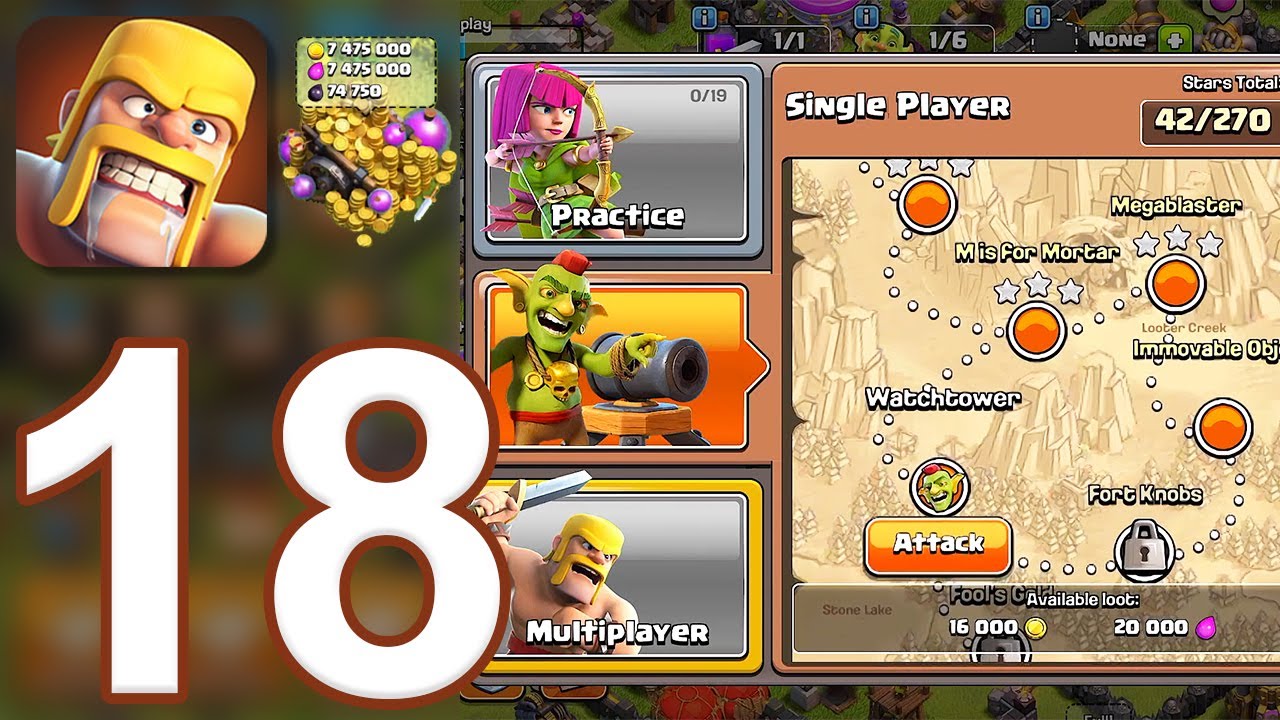Clash of Clans - Gameplay Walkthrough Part 18 - Single Player (iOS, Android)